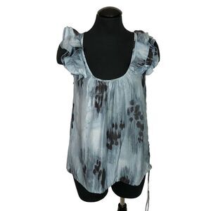 Banana Republic 100% Silk Blue Watercolor Blouse - Women’s S